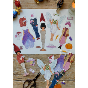 P&aring;kl&aelig;dningsdukker papirklip