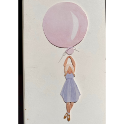 Lyser�d ballon med pige