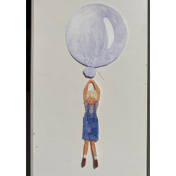 Bl� ballon med dreng