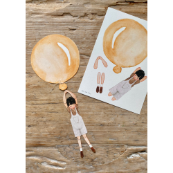 Gul ballon med dreng