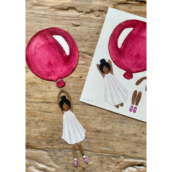 R�d ballon med pige