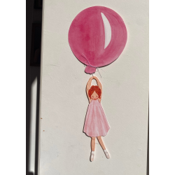 Rosa ballon med pige