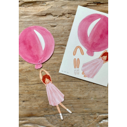 Rosa ballon med pige