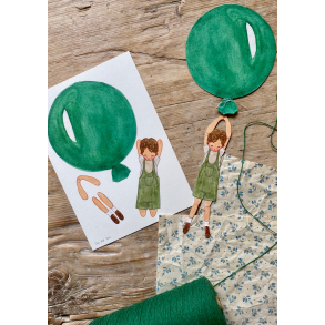 Gr�n ballon med dreng