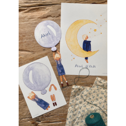 Bl� ballon med dreng