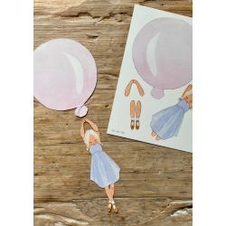 Lyser�d ballon med pige