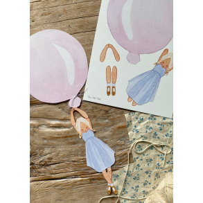 Lyser�d ballon med pige