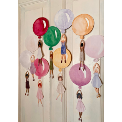 Rosa ballon med pige