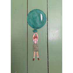 Gr�n ballon med dreng