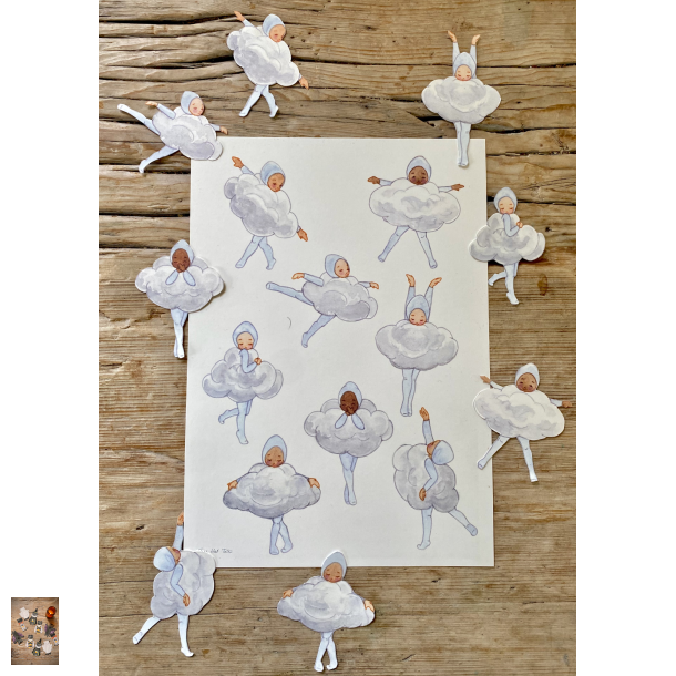 Dansende skyb�rn papirklip