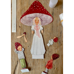 Rd svampemor med brn 