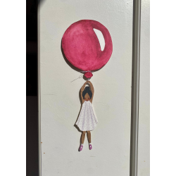 R�d ballon med pige