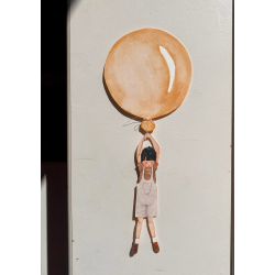 Gul ballon med dreng