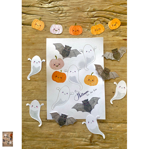 Halloween bordkort/guirlande download