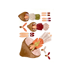 Svampefamilie med brune hatte