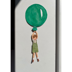 Gr�n ballon med dreng