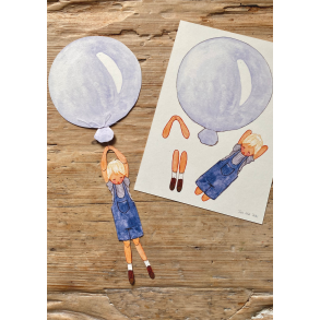 Bl� ballon med dreng