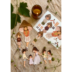 Svampefamilie med brune hatte